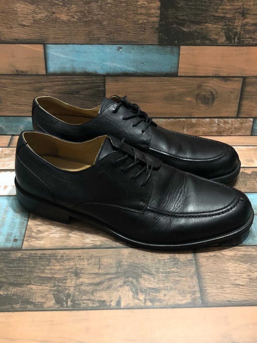 Dockers Premium Oxfords Dress Shoes Black Lace Up Leather Uppers Men's Size 14 M
